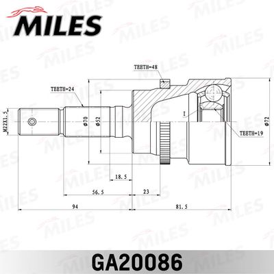 ШРУС наружный Miles GA20086