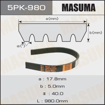 Ремень ручейковый Masuma 5PK980