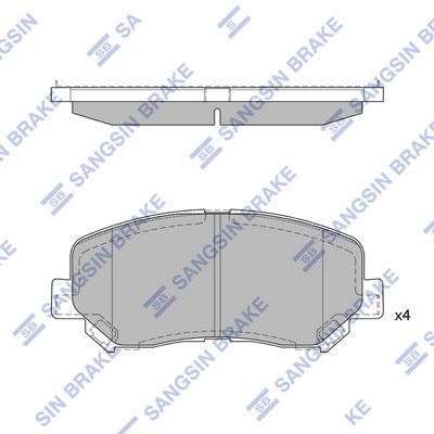 Колодки тормозные передние SANGSIN SP1671