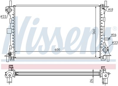 Радиатор системы охлаждения NISSENS 62052