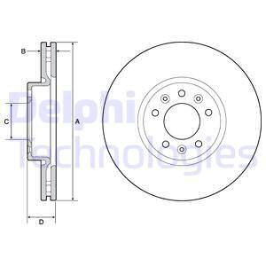 Диск тормозной передний DELPHI BG4805C