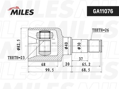 ШРУС внутренний левый Miles GA11076
