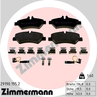 Колодки задние с датчиком ZIMMERMANN 291901952