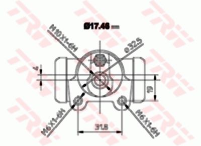 Цилиндр тормозной задний TRW BWA129