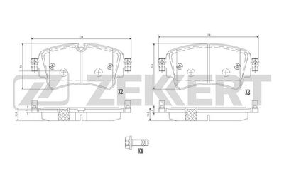 Колодки тормозные дисковые задние Zekkert BS1362