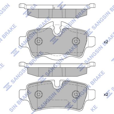 Колодки тормозные задние SANGSIN SP2246
