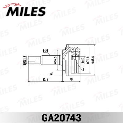ШРУС наружный Miles GA20743