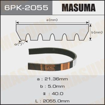 Ремень ручейковый Masuma 6PK2055