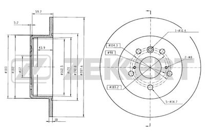 Диск тормозной задний Zekkert BS5143