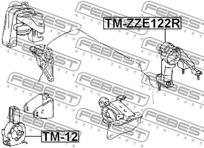 Подушка двигателя задняя FEBEST TMZZE122R