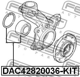 Подшипник передней ступицы FEBEST DAC42820036KIT