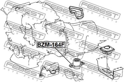 Подушка двигателя передняя гидравлическая FEBEST BZM164F