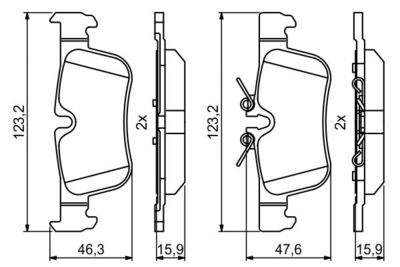 Колодки тормозные дисковые BOSCH 0986494812