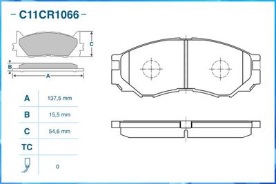 Колодки тормозные передние CWORKS C11CR1066