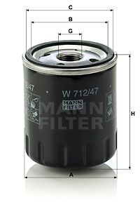 Фильтр масляный MANN-FILTER W71247