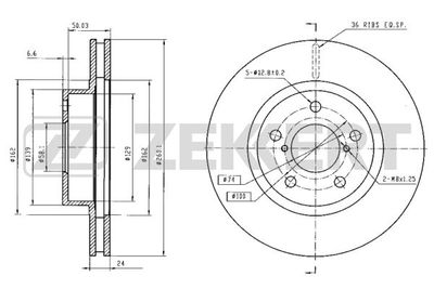 Диск тормозной передний Zekkert BS5504