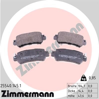Колодки тормозные дисковые ZIMMERMANN 255401451
