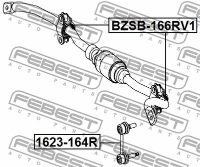 Втулка заднего стабилизатора комплект FEBEST BZSB166RV1