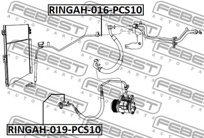 Кольцо уплотнительное трубки кондиционера FEBEST RINGAH019PCS10