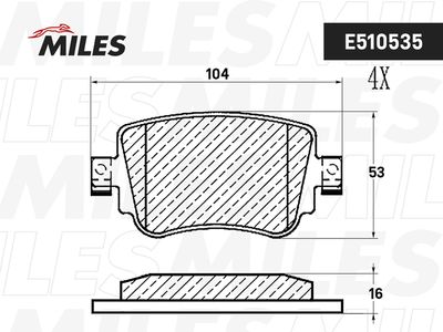 Колодки тормозные задние Miles E510535