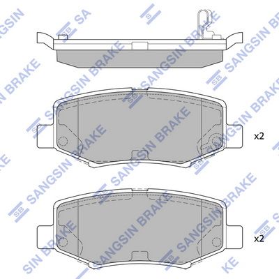 Колодки тормозные задние SANGSIN SP2186