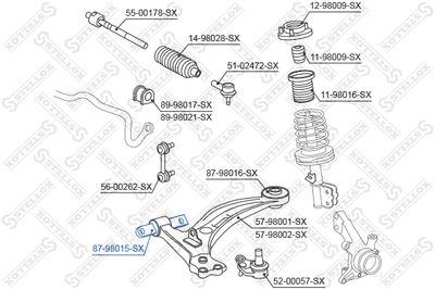 Сайлентблок рычага переднего STELLOX 8798015SX