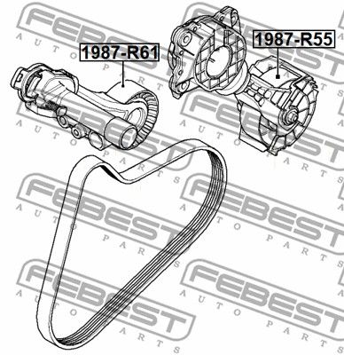 Ролик натяжителя FEBEST 1987R55