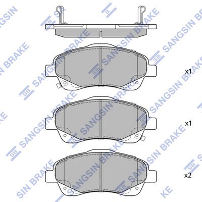 Колодки тормозные передние SANGSIN SP1576