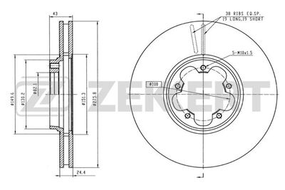 Диск тормозной передний Zekkert BS5346