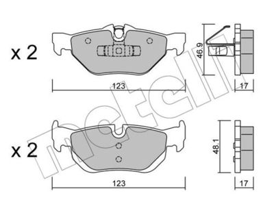 Комплект колодок для дискового тормоза METELLI 2206420