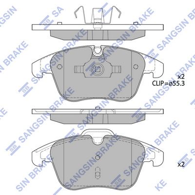 Колодки тормозные передние SANGSIN SP2207