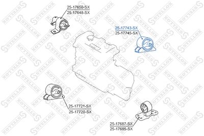 Опора двигателя задняя STELLOX 2517743SX