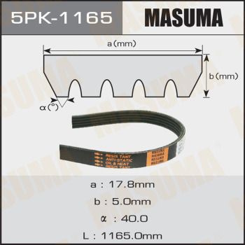 Ремень ручейковый Masuma 5PK1165