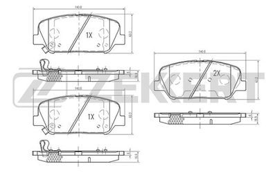 Колодки тормозные дисковые передние Zekkert BS1884