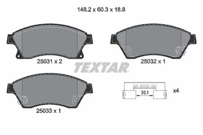 Комплект колодок для дискового тормоза TEXTAR 2503101