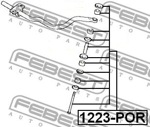 Тяга стабилизатора переднего FEBEST 1223POR