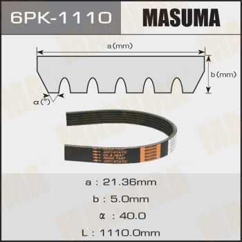 Ремень поликлиновой Masuma 6PK1110