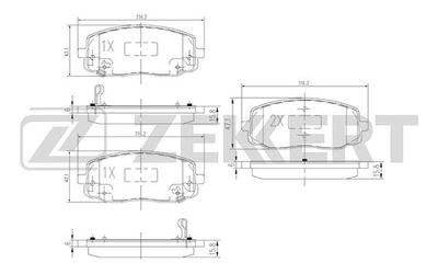 Колодки тормозные дисковые передние Zekkert BS1790