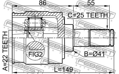 ШРУС внутренний FEBEST 2211CERII16