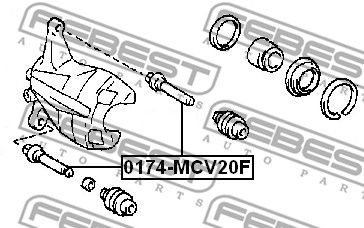 Втулка направляющая суппорта тормозного переднего FEBEST 0174MCV20F