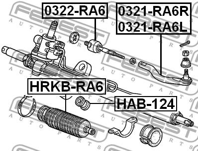 Наконечник рулевой правый FEBEST 0321RA6R
