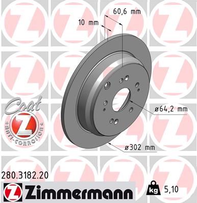 Диск тормозной ZIMMERMANN 280318220