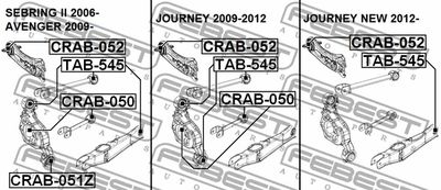 Сайлентблок заднего рычага FEBEST CRAB052