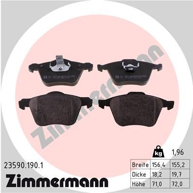 Колодки тормозные дисковые ZIMMERMANN 235901901