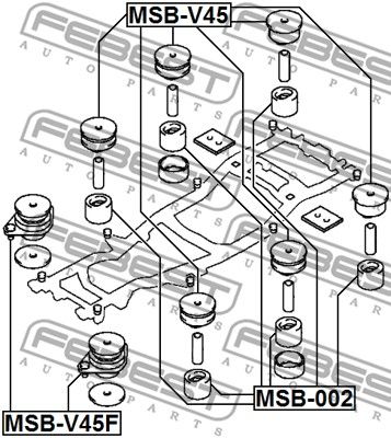 Подушка подрамника FEBEST MSBV45