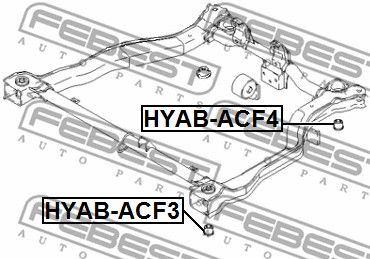 Сайлентблок подрамника FEBEST HYABACF4