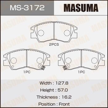 Колодки тормозные дисковые Masuma MS3172