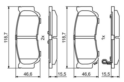 Комплект колодок для дискового тормоза BOSCH 0986494230