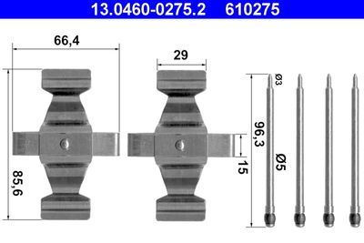Комплект монтажный тормозных колодок MasterKit 77AA034