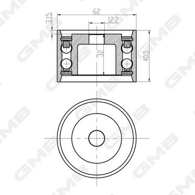Ролик обводной ремня ГРМ GMB GT90460